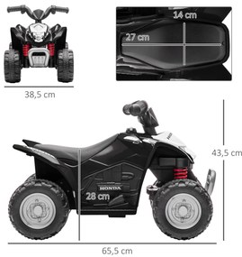 AIYAPLAY Quadriciclo Elétrico HONDA para Crianças de 18-36 Meses Quadr