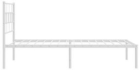 Estrutura de cama com cabeceira 100x200 cm metal branco