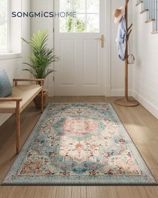 Tapete vintage 80 x 150 cm felpudo azul-marinho