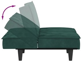 Sofá-cama veludo verde-escuro