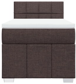 Cama com molas/colchão 90x190 cm tecido castanho-escuro