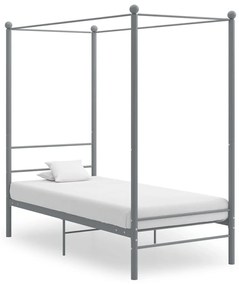 325056 vidaXL Estrutura de cama com dossel 100x200 cm metal cinzento