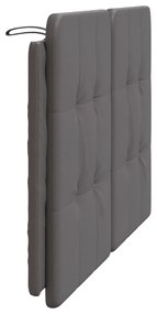 Almofadão de cabeceira 140 cm couro artificial cinzento
