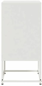 Mesas de cabeceira 2 pcs 36x39x78 cm aço branco