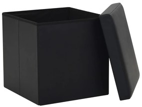 Bancos de arrumação dobráveis 2 pcs couro artificial preto