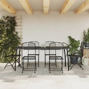 vidaXL 7 pcs conjunto de jantar para jardim rede de metal antracite