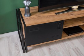 Conjunto de Mobiliário de Sala Cosmo – Pinho Atlântico e Preto – Tv Un