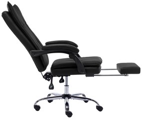 Cadeira de escritório em couro artificial preto