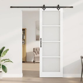 Porta Deslizante vidaXL com Conjunto de Hardware Branco 78x232 cm Made