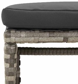 6 pcs conjunto lounge de jardim c/ almofadões vime PE cinzento