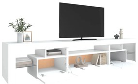 Móvel de TV com luzes LED 215x36,5x40 cm branco