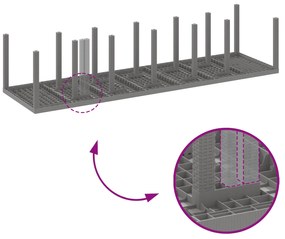 Conjunto de Jantar de 15 Peças vidaXL para Jardim com Almofadas Cinzen