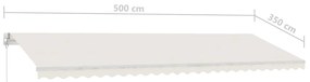 Toldo retrátil manual com LED 500x350 cm cor creme