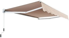 Toldo retrátil 245 x 200 cm com manivela manual para parede, porta, janela Bege
