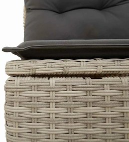 Conjunto de Sofá de Jardim de 5 Peças com Almofadas em Rattan Poli Cin