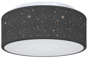 Luzes de Teto com Abajur Estrelado Preto Ø 30 cm Tecido E27