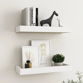 vidaXL Prateleiras parede Loggia 2 pcs 40x15x4cm MDF carvalho e branco