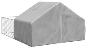 Canil exterior para cães com corredor 4x3x1,9 m aço galvanizado