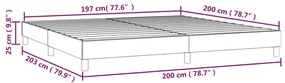 Estrutura de cama tecido cinzento-acastanhado 200x200 cm