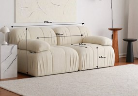 Sofá de 2 Lugares Soli – Branco – 178x74x89 cm