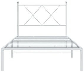 Estrutura de cama com cabeceira 90x200 cm metal branco