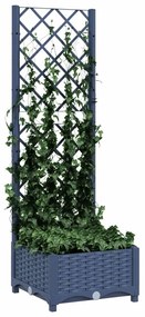Vaso/floreira jardim c/ treliça 40x40x121,5 cm PP cinzento azul