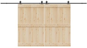 Kit de ferragens para porta deslizante 427 cm aço preto