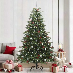 vidaXL Árvore de Natal Artificial Verde 240 cm PVC, Metal e Plástico