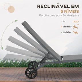 Conjunto de 2 Espreguiçadeiras Reclináveis de Jardim Espreguiçadeiras