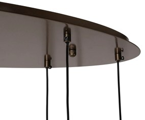 Candeeiro de suspensão design bronze escuro com vidro transparente 12 luzes - Inge