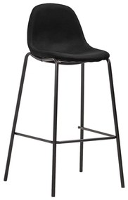 Cadeiras de bar 4 pcs tecido preto