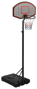 93653 vidaXL Tabela de basquetebol 237-307 cm polietileno preto