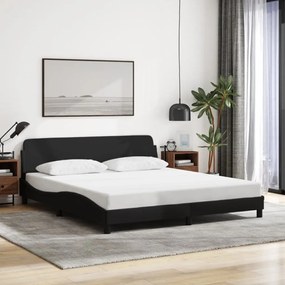 Estrutura de cama sem colchão 160x200 cm tecido preto