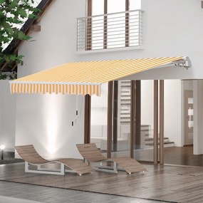 Toldo de parede exterior com manivela manual Proteção solar UV Resistente a água 300x250cm Creme