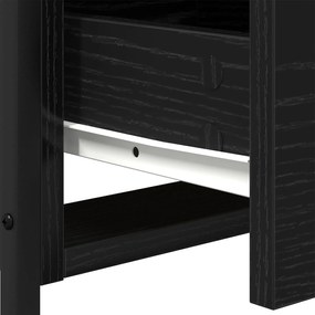 Cômoda de Cabeceira vidaXL Carvalho Preto 44x45x60 cm Madeira de engen
