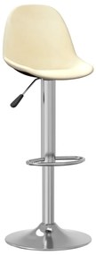 Bancos de bar 2 pcs tecido cor creme