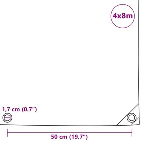 Lona 650 g/m² 4x8 m branco