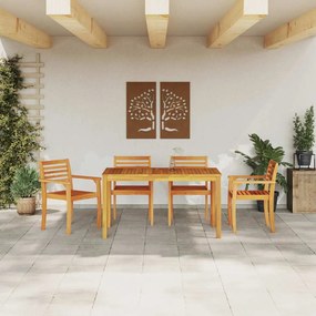 Conjunto de Jantar 5 pcs Marrom Natural 150 x 90 x 74 cm