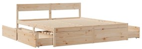 Cama sem colchão 200x200 cm madeira de pinho maciça