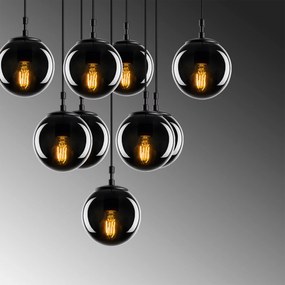 Candeeiro de Teto Efe – Preto Fumado – 78 x 78 cm