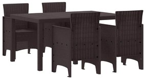 Conjunto de Jantar de Jardim 5 pcs Castanho 150 x 100 x 73 cm