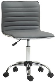 Cadeira de Escritório sem Apoio para os Braços Cadeira de Escritório Giratória com Altura Ajustável 48x52x78-90 cm Cinza