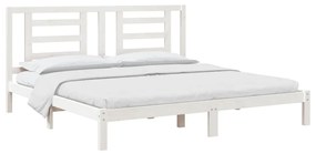 Estrutura de cama 200x200 cm pinho maciço branco