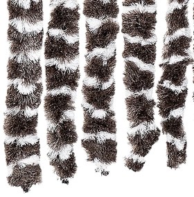 Cortina anti-insetos 56x200 cm chenille castanho e branco
