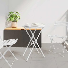 vidaXL Mesa de Bistro Dobrável Branca Ø50x71 cm Aço com revestimento em pó