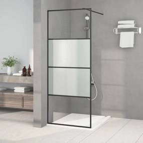 vidaXL Divisória de chuveiro 80x195 cm vidro semiopaco ESG preto