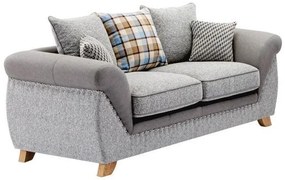 Sofá CAMBRIDGE 2 Lugares em Tecido Cinza e Cinza Claro – 187x86x74 cm