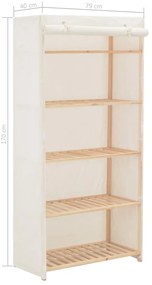 Roupeiro 79x40x170 cm tecido branco