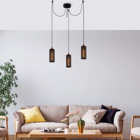 Chandelier Amasra – Preto e Bronze – 100 x 10 cm