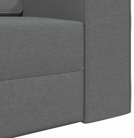 Sofá Cama de Chão 2 em 1 Cinza Escuro 245x150x60.5 cm Tecido